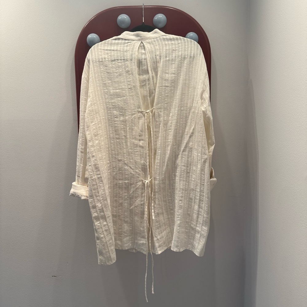 Zara ZW Collection Striped Shirt w Ties - US XS - Picture 7 of 8